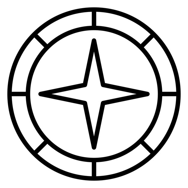 Ilustración del vector de la brújula del ejército