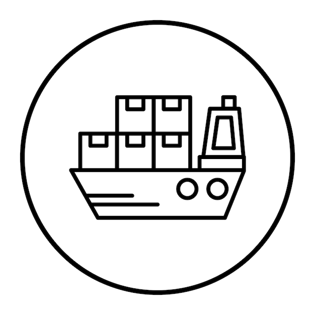 Ilustración del vector del buque de carga