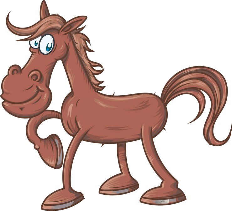 Ilustración de vector de caballo de dibujos animados al galope