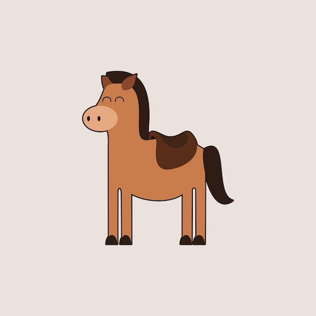 Ilustración de vector de caballo, imágenes prediseñadas de caballo, dibujo de dibujos animados de caballo, pegatina de caballo