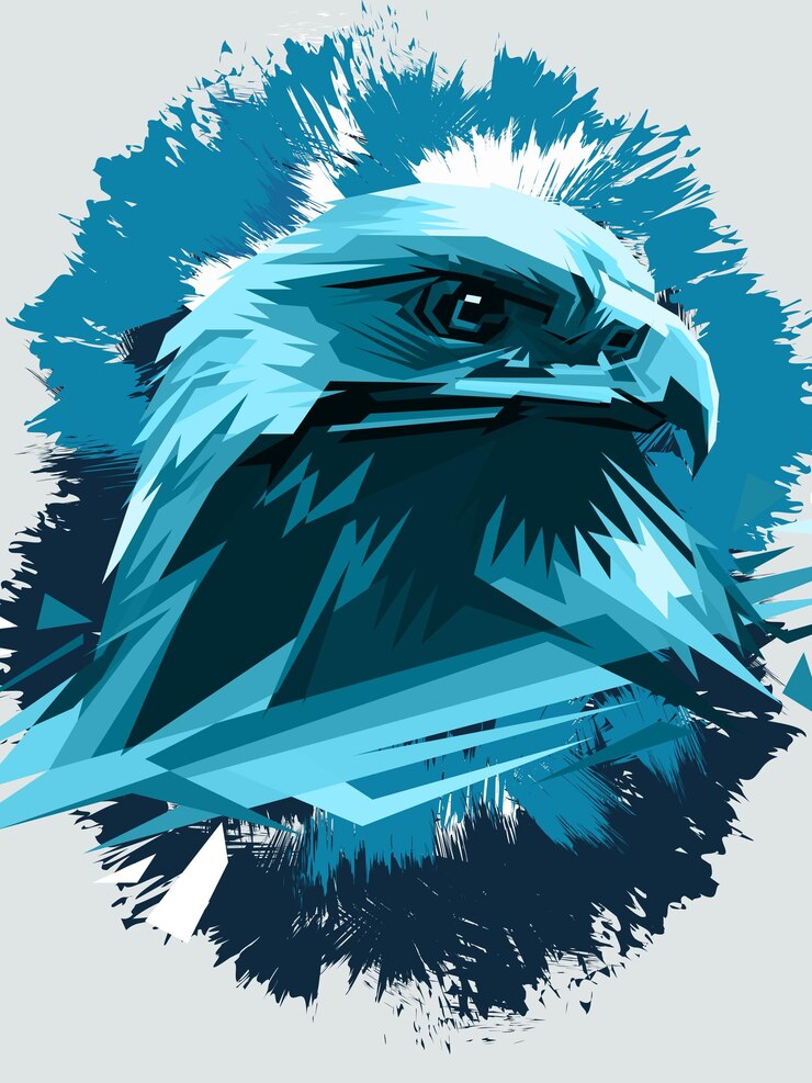 Vector ilustración de vector de cabeza de águila azul