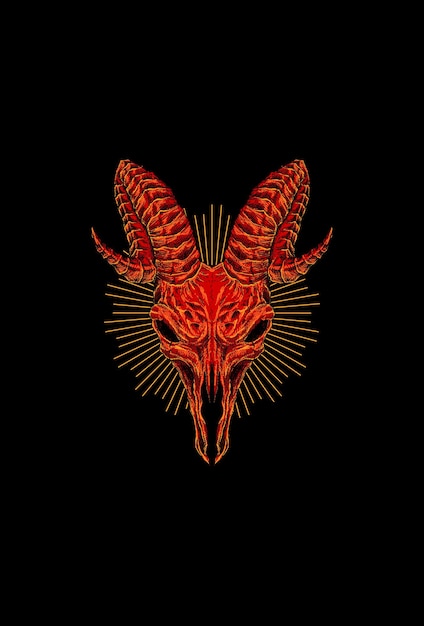 Ilustración de vector de cabeza de cráneo de cabra