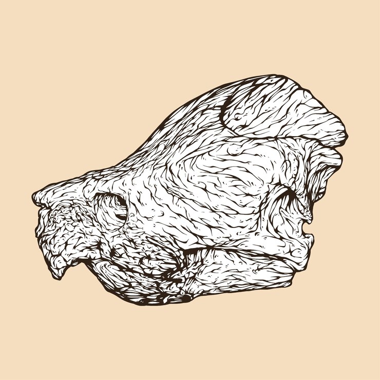 Vector ilustración de vector de cabeza de cráneo de tortuga mordedora de cocodrilo