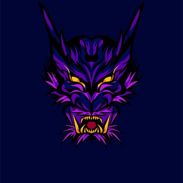 Ilustración de vector de cabeza de dragón