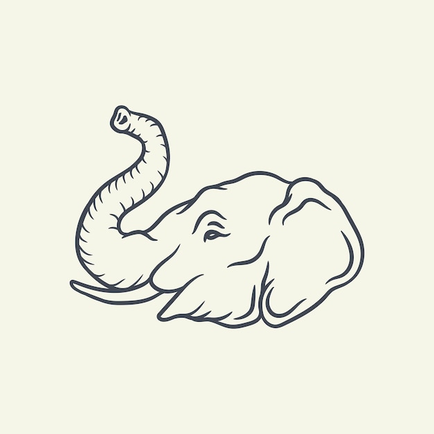 Ilustración de vector de cabeza de elefante