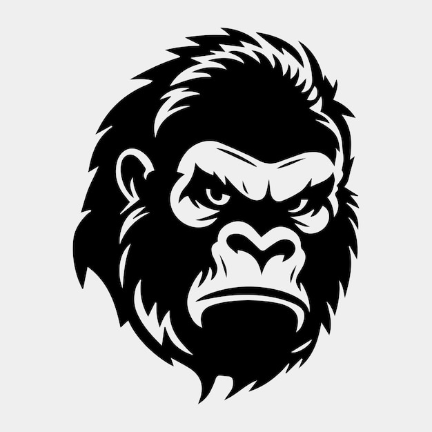 Ilustración de vector de cabeza de gorila para símbolo de logotipo