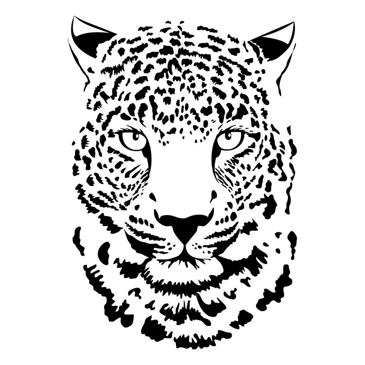 Ilustración de vector de cabeza de leopardo