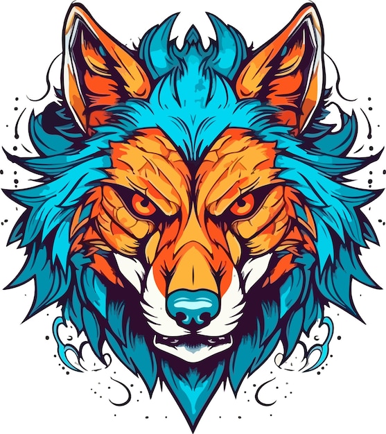 Ilustración de vector de cabeza de lobo