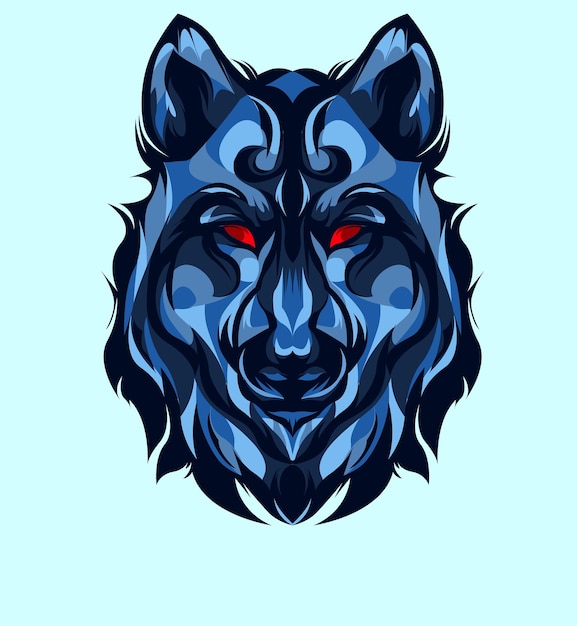 Vector ilustración de vector de cabeza de lobo