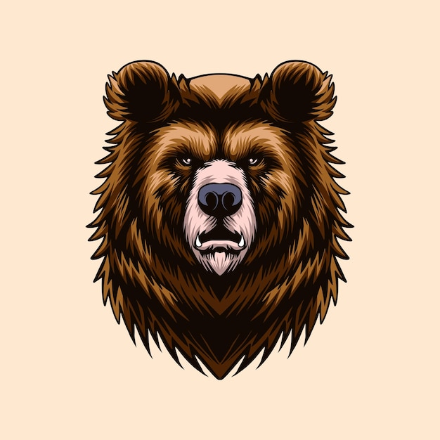 Vector ilustración del vector de la cabeza del oso pardo