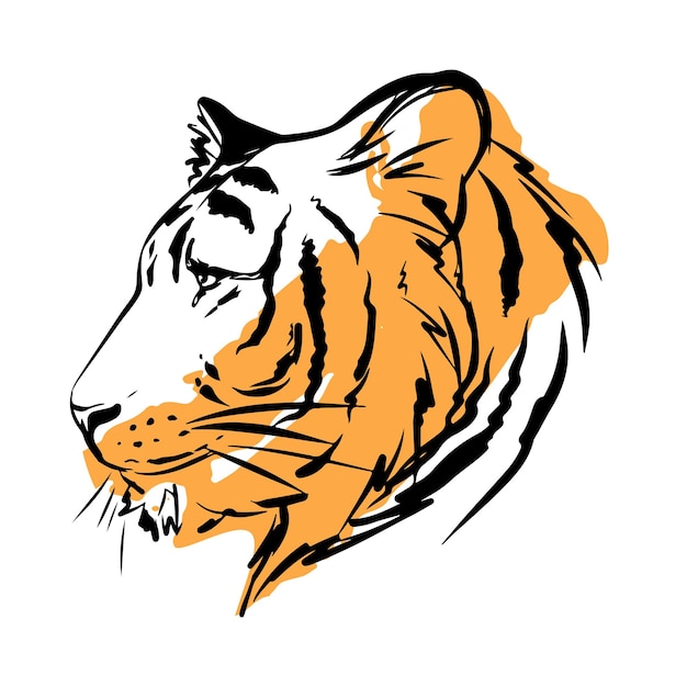 Ilustración de vector de cabeza de tigre aislado Símbolo del año 2022