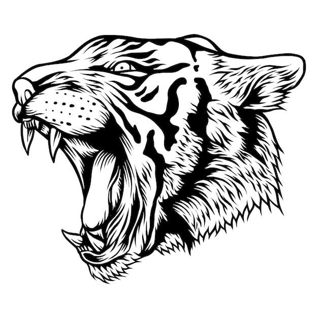 Ilustración de vector de cabeza de tigre