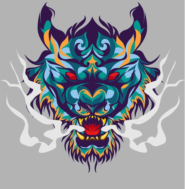 Ilustración de vector de cabeza de tigre
