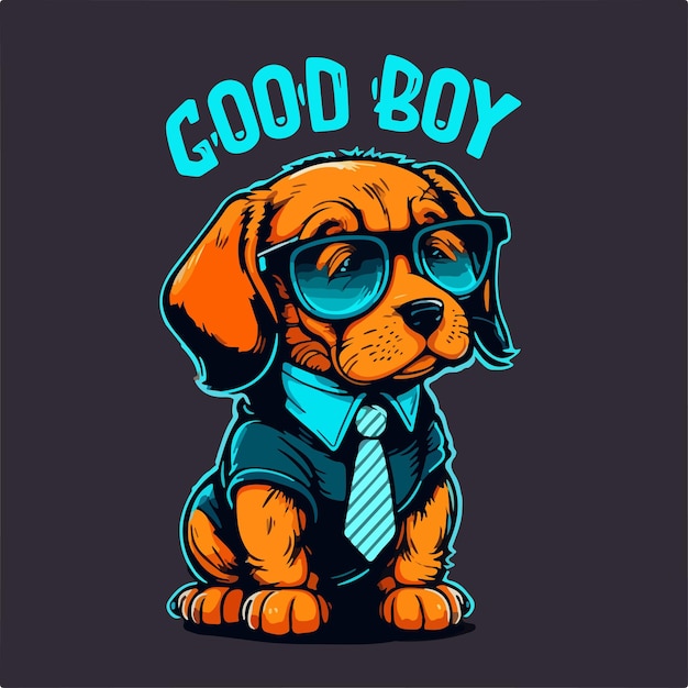 Ilustración de vector de cachorro para diseño de camiseta