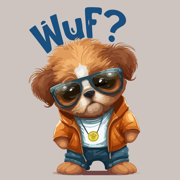 Ilustración de vector de cachorro para diseño de camiseta