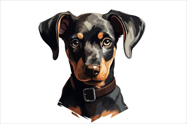 Vector ilustración de vector de cachorro para diseños de camisetas