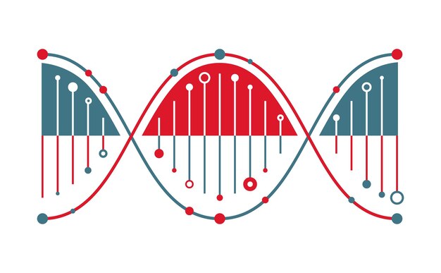 Vector ilustración del vector de cadena de adn aislado en blanco