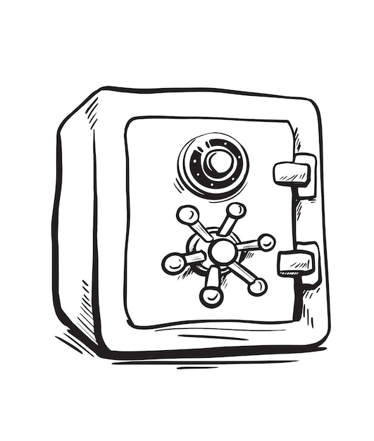 ilustración de vector de caja de dinero dibujado a mano