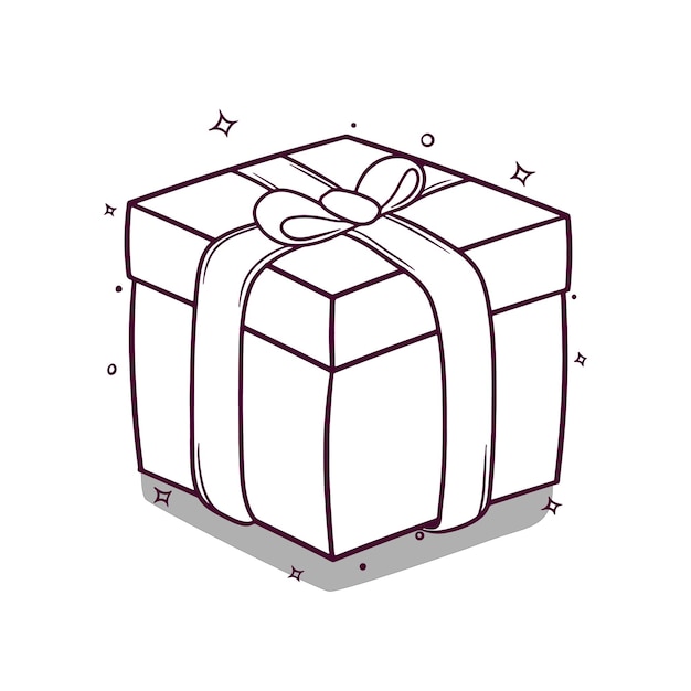 Ilustración de vector de caja de regalo dibujado a mano
