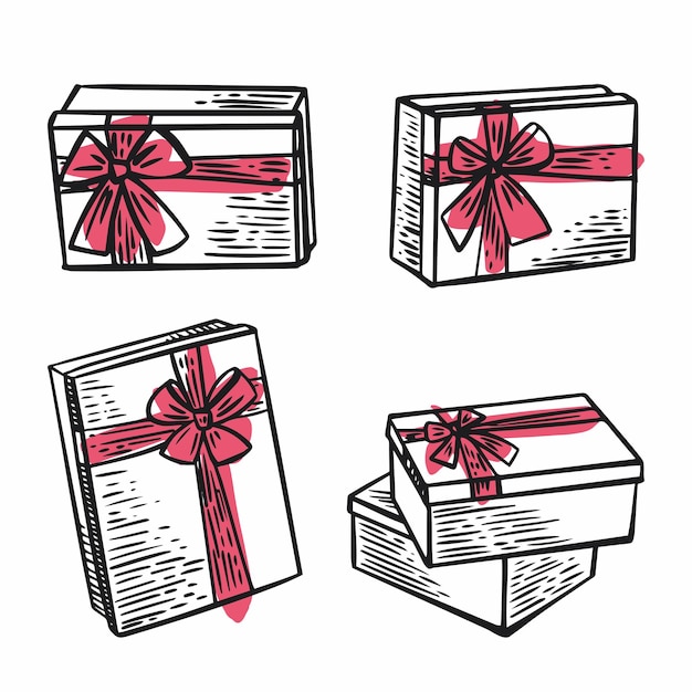 Ilustración de vector con cajas de regalo x9