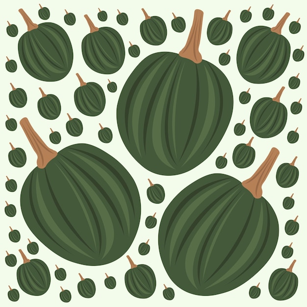 Ilustración de vector de calabaza de bellota verde