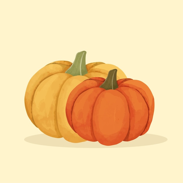 Ilustración de vector de calabaza de color agua Otoño Halloween y diseño de concepto de Acción de Gracias