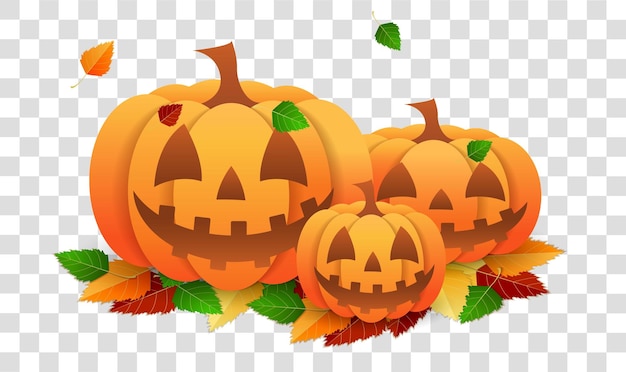 Ilustración de vector de calabaza de Halloween Jack O Lantern aislado sobre fondo blanco imagen naranja aterradora con ojos y vela