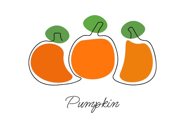 Ilustración de vector de calabaza con letras