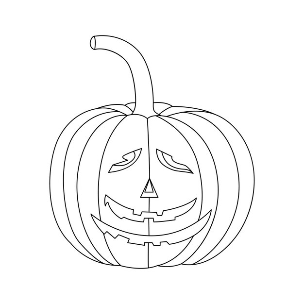 Ilustración de vector de calabaza de una línea continua de halloween