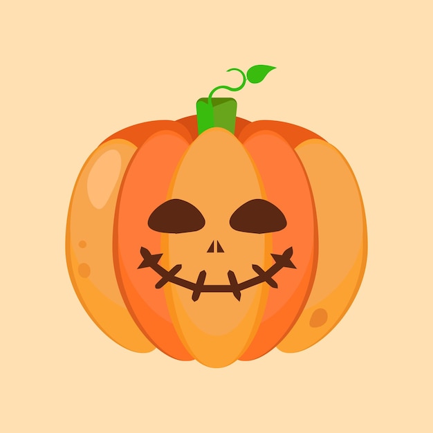 Vector ilustración de vector de calabaza naranja. calabaza de halloween de otoño, icono gráfico vegetal o impresión