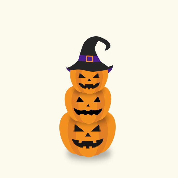 Ilustración de vector de calabazas de Halloween feliz.