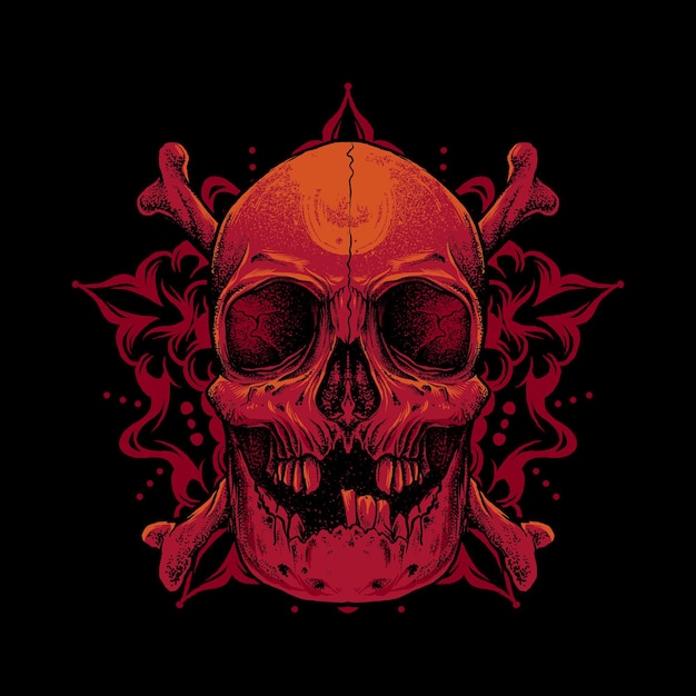 Ilustración de vector de calavera Mandala Logo