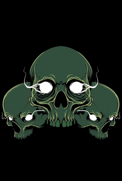 Ilustración de vector de calaveras dibujo a mano