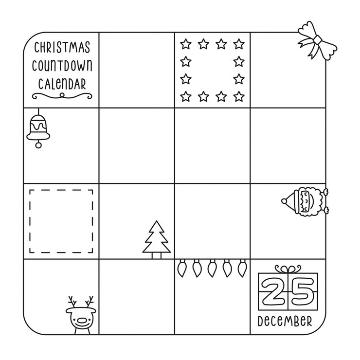 Vector ilustración de vector de calendario de cuenta regresiva de navidad