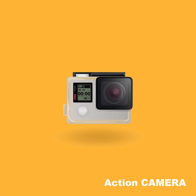 Ilustración de vector de cámara extrema de acción Símbolo de Eps Nuevo modelo de equipo de cámara de video fotográfica