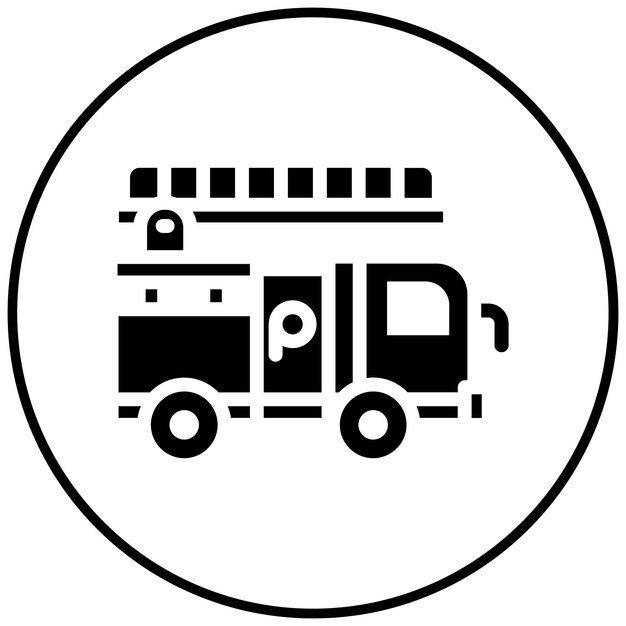 Ilustración del vector del camión de bomberos