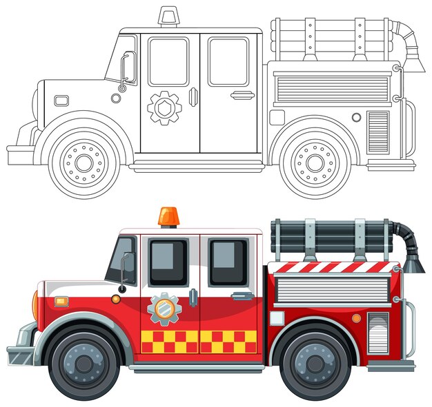 Ilustración del vector del camión de bomberos