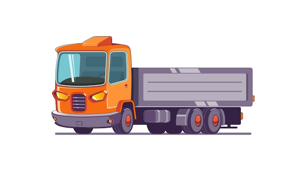 Ilustración de vector de camión de transporte aislado sobre fondo blanco