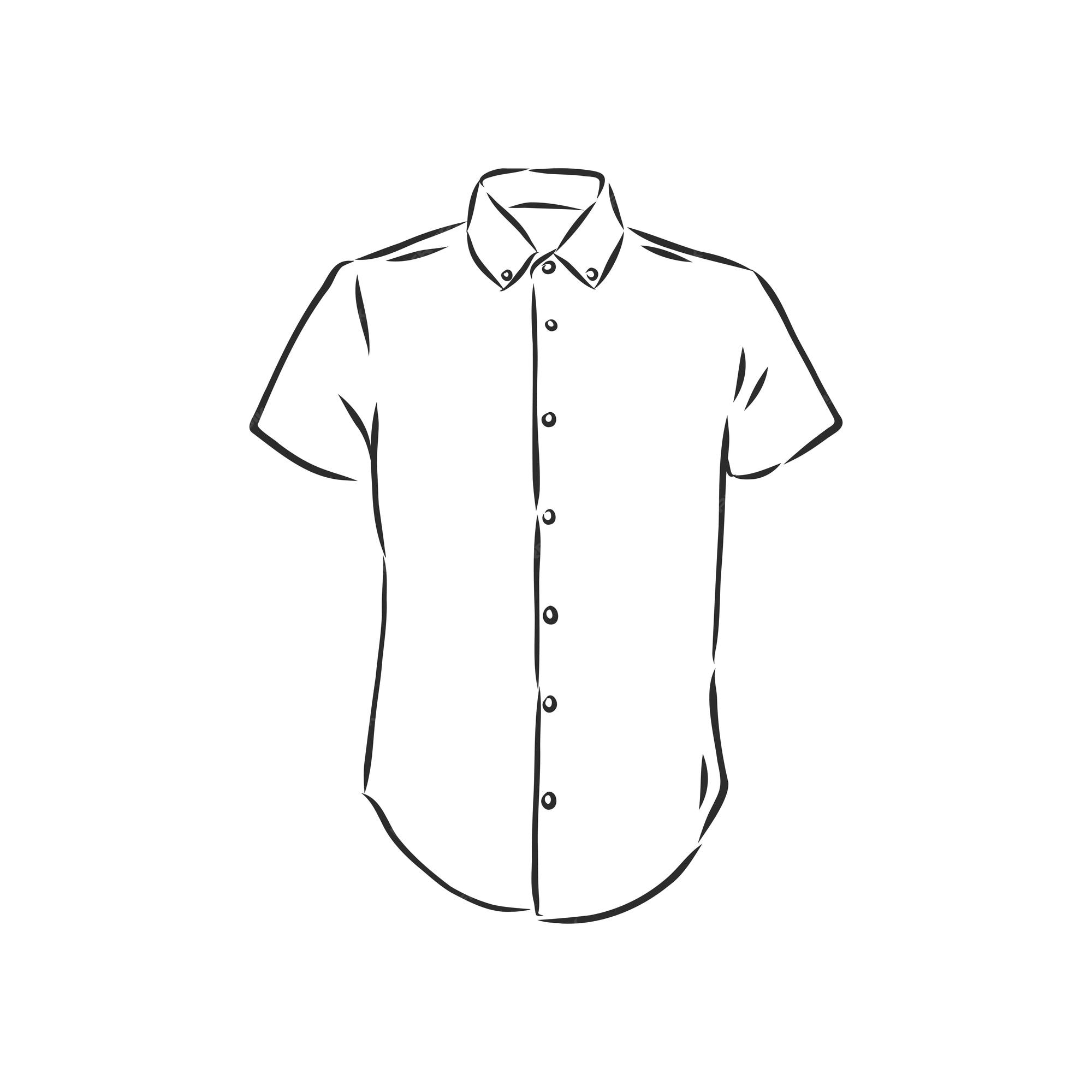 Ilustración de vector de camisa de hombre. parte delantera . camisa de los  hombres, ilustración de dibujo vectorial | Vector Premium