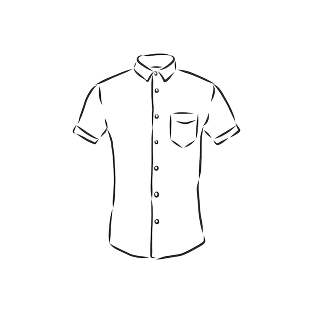 Ilustración de vector de camisa de hombre. Parte delantera . camisa de los hombres, ilustración de dibujo vectorial