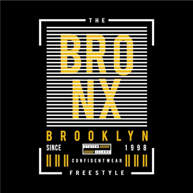 La ilustración de vector de camiseta de diseño de tipografía bronx