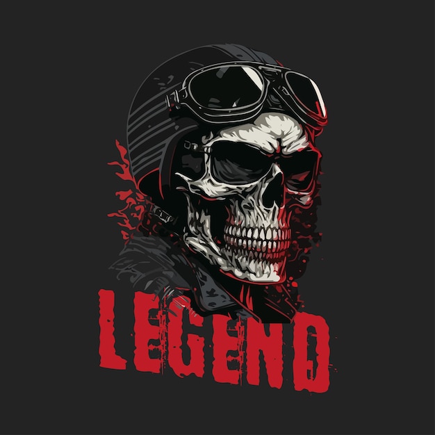 Ilustración de vector de camiseta Skull Rider