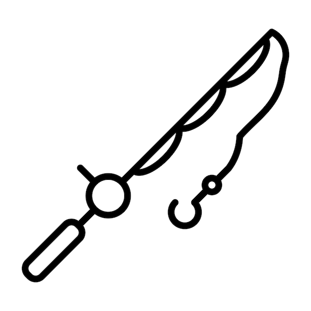 Ilustración del vector de la caña de pesca