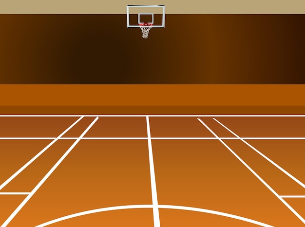 Vector ilustración de vector de cancha de baloncesto