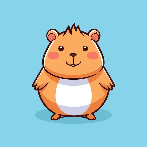 Ilustración de vector de capibara lindo Estilo de dibujos animados Icono de capibara lindo