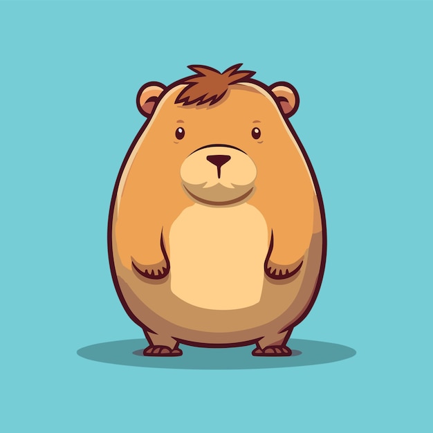 Ilustración de vector de capibara lindo Estilo de dibujos animados Icono de capibara lindo