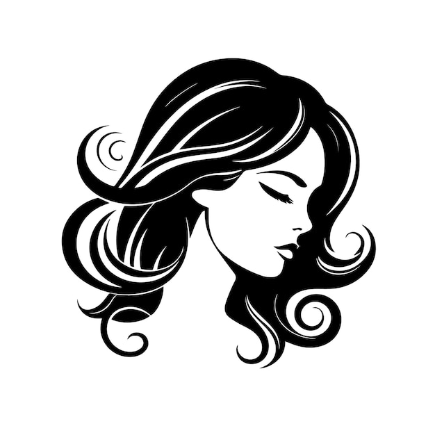 Ilustración de vector de cara de belleza Diseño de logotipo vectorial para salón de belleza o peluquería o diseño cosmético