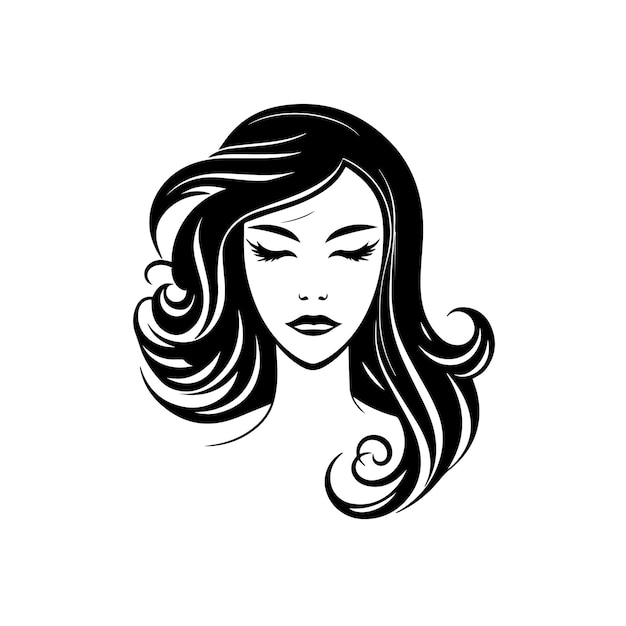Ilustración de vector de cara de belleza Diseño de logotipo vectorial para salón de belleza o peluquería o diseño cosmético