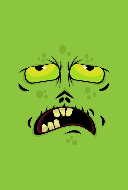 Ilustración de vector de cara de monstruo ideal para portadas de libros