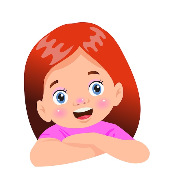 Ilustración de vector de cara de niño lindo